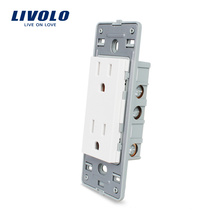 Livolo EE. UU. Estándar 15A 125V Toma de pared sin panel de vidrio VL-C5-C2US-11